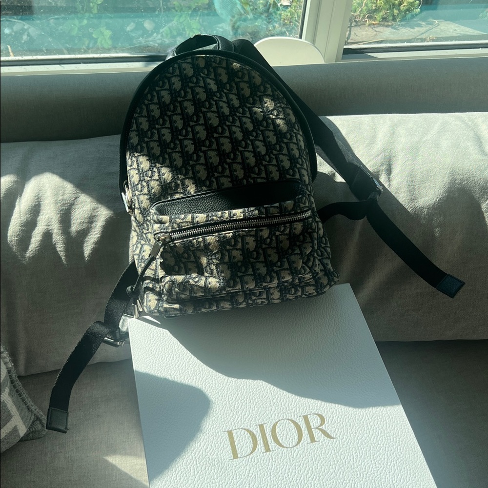 Dior Monogram Black and Cream Backpack